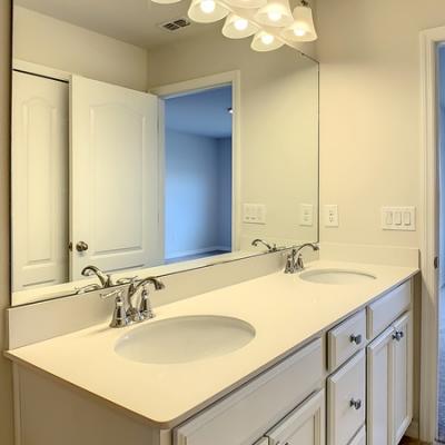 Master bath with dual sinks 