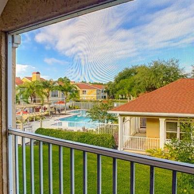 Pool views from the balcony 