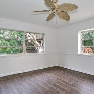 Bedroom with ceiling fan