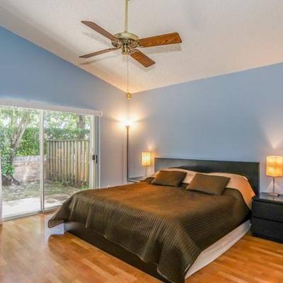 Master bedroom with walk-in closet