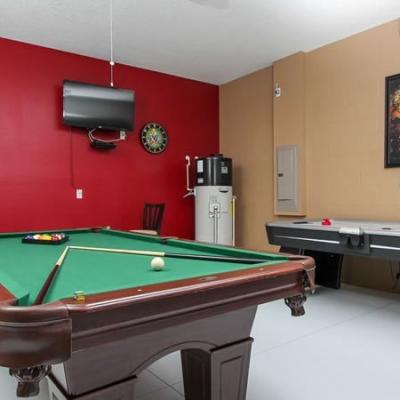 Garage converted into game room